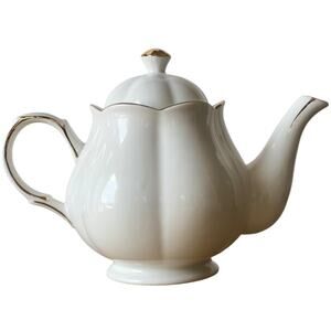 Grace Teaware Fine Porcelain Teapot Gold Trim